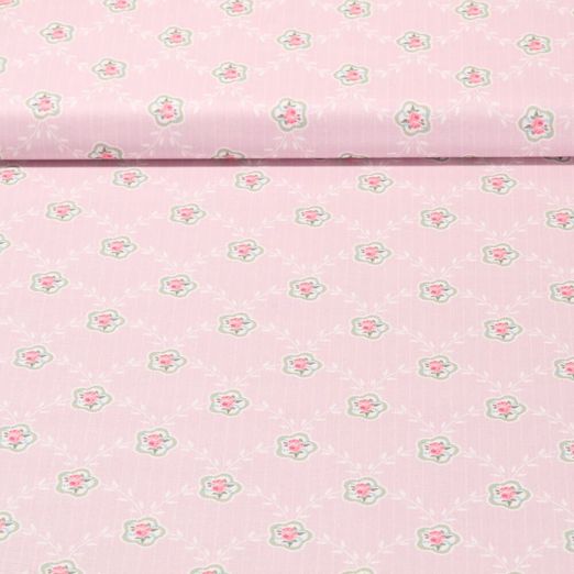 Baumwolle Popeline - Kollektion Campagne Chic Victorien Rosa