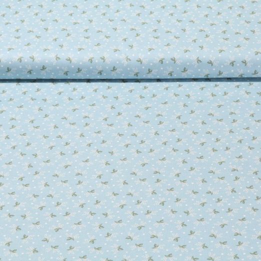 Popeline de coton - Collection Campagne Chic Subtil Bleu clair