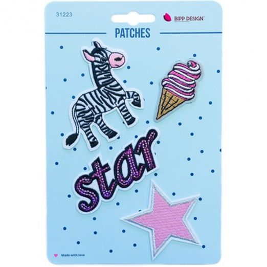 Patch Set Zebra Stern 4 Stück Patch Set Zebra Stern 4 Stück