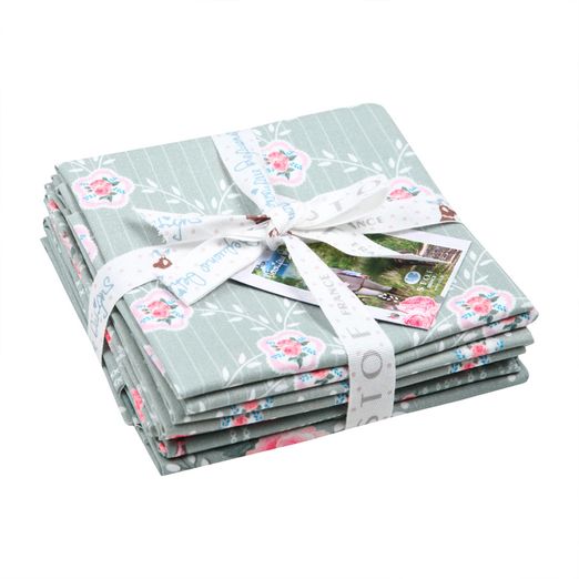 Paquet de tissus pour patchwork et matelassage - 5 x 45x55cm - Collection Campagne Chic 005