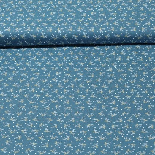 Popeline de coton - Collection Campagne Chic Subtil Bleu