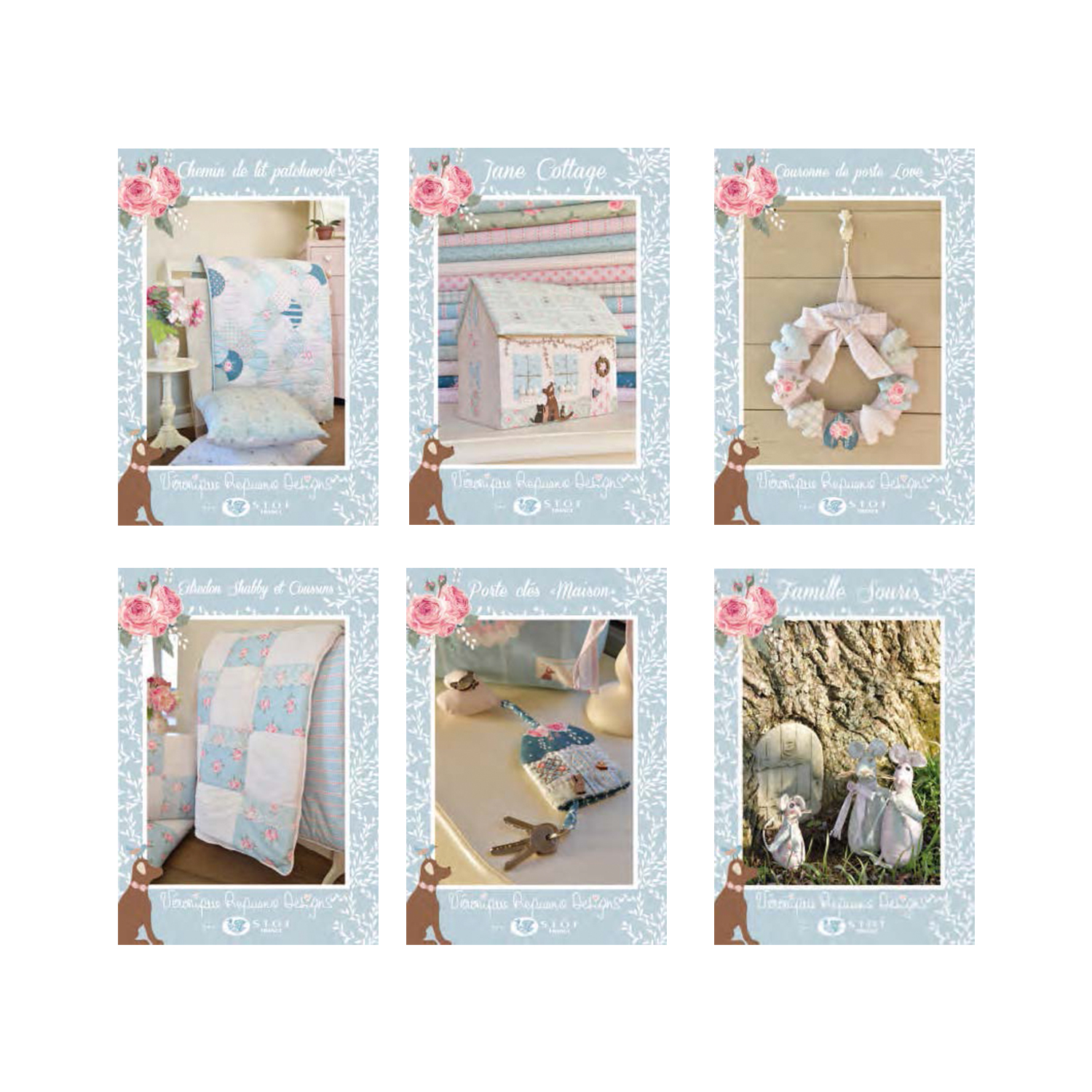 Campagne Chic - 6er Set - Papierschnittmuster-0 Campagne Chic - 6er Set - Papierschnittmuster-0