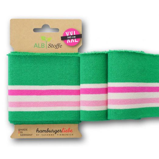 Bords côtes Cuff Me College - Vert Rose vif