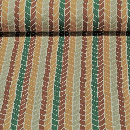 Canvas - Ährenmuster Leinenlook Ocker