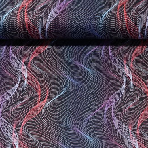 Jersey Sportswear - Digitaldruck 3DWellen Schwarz