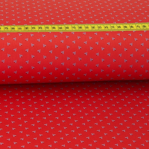 Trachtenstoff - Baumwollsatin Dirndl Design "Lilly" Rot Trachtenstoff - Baumwollsatin Dirndl Design "Lilly" Rot