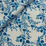 Trachten Baumwolle Serie Salogni Blumenranken Blau auf Creme