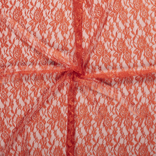 Spitzenstoff Flower Uni Orange Spitzenstoff Flower Uni Orange