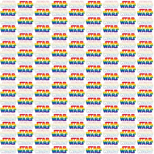 Baumwolle LIZENZ Star Wars Schrift Bunt Digital Baumwolle LIZENZ Star Wars Schrift Bunt Digital