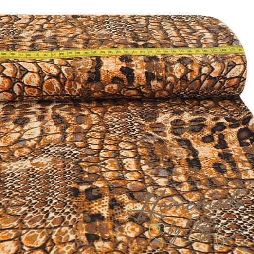 Viskose Blusenstoff Reptilmuster Orangebraun Viskose Blusenstoff Reptilmuster Orangebraun
