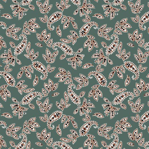 Baumwolle Stretch - Baumwollsatin Oracles auf Dunkelmint Baumwolle Stretch - Baumwollsatin Oracles auf Dunkelmint