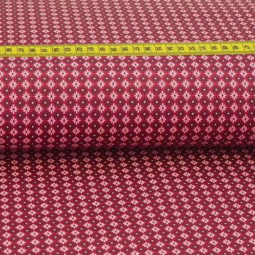 Trachtenstoff - Baumwollsatin Dirndl Design "Viola" Dunkelpink