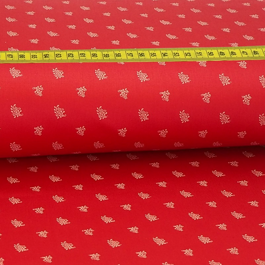 Trachtenstoff - Baumwollsatin Dirndl Design "Hermine" Rot