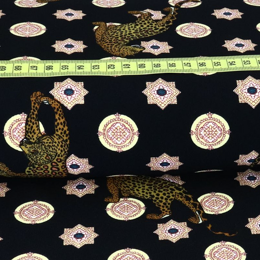 Jersey Polyester Indian Leopard Schwarz Jersey Polyester Indian Leopard Schwarz