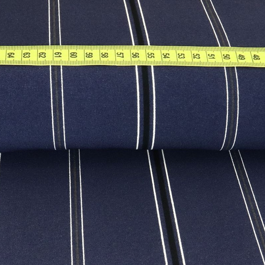 Jersey Polyester DOUBLE Nadelstreifen Dunkelblau Jersey Polyester DOUBLE Nadelstreifen Dunkelblau