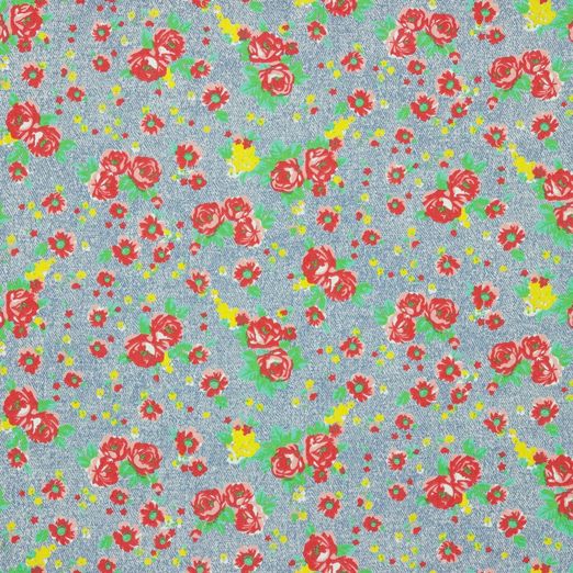 Jeans Red Roses auf Hellblau Jeans Red Roses auf Hellblau