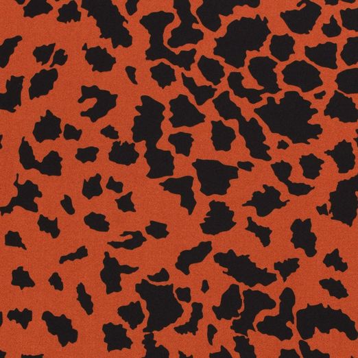 Bekleidungsstoff Viskose Animalprint Giraffe Blutorange