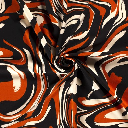 Bekleidungsstoff Viskose Retro Muster Karina
