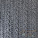 Strickstoff Cably Zopfmuster Rauchblau Meliert