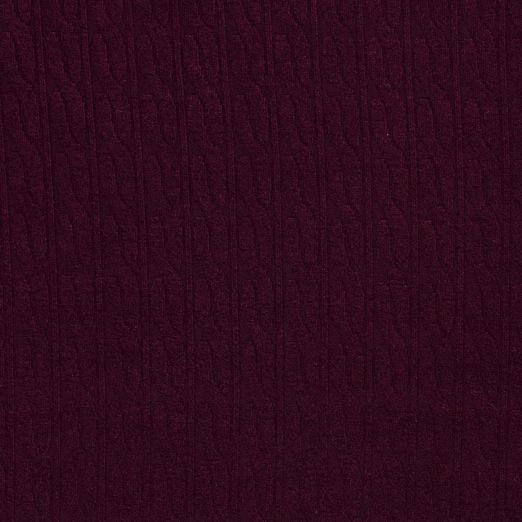 Viskose Strickstoff Zopfmuster Bordeaux