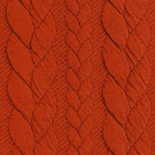 Strickstoff FASHION Zopfmuster Blutorange