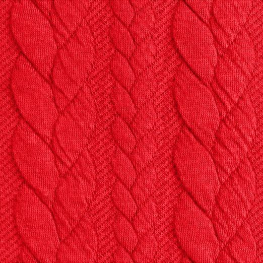 Strickstoff FASHION Zopfmuster Rot Strickstoff FASHION Zopfmuster Rot