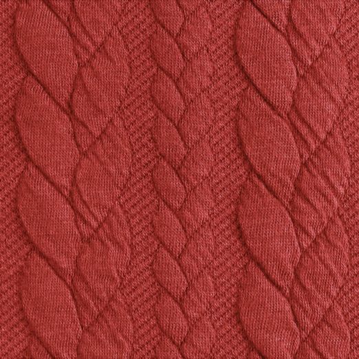 Strickstoff FASHION Zopfmuster Rostrot