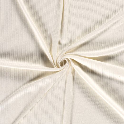 Viskose Strickstoff Rippenmuster Creme