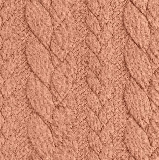 Strickstoff FASHION Zopfmuster Lachs