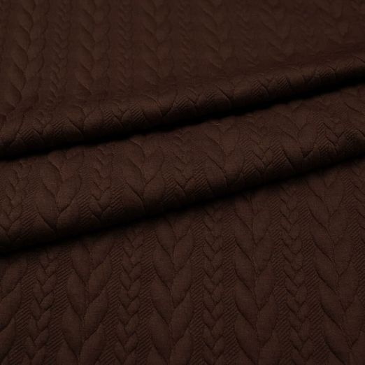 Strickstoff Cably Zopfmuster Schokobraun Strickstoff Cably Zopfmuster Schokobraun