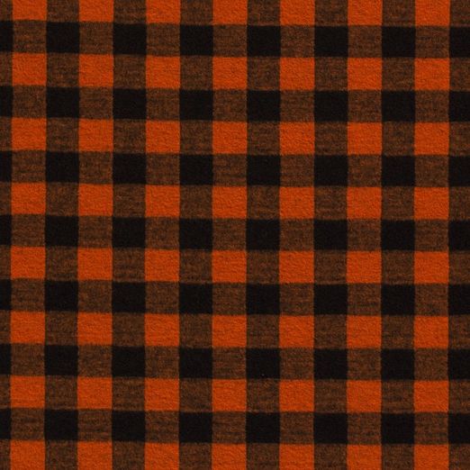 Flanellstoff - Hemdenstoff Karo Orange/Schwarz Flanellstoff - Hemdenstoff Karo Orange/Schwarz