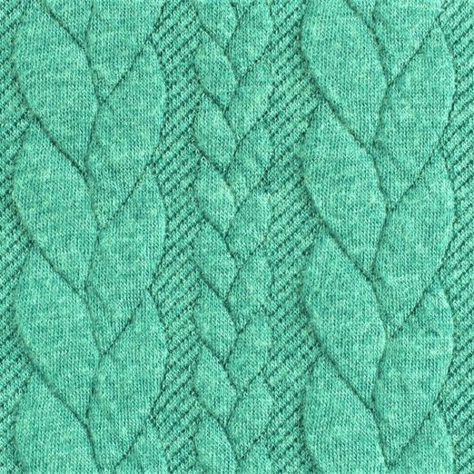 Strickstoff FASHION Zopfmuster Dunkelmint
