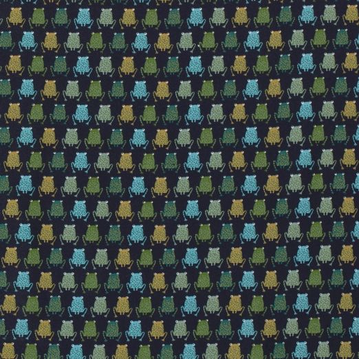Jersey Bunte Frösche auf Dunkelblau