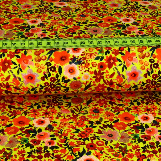 Jersey Fleurs auf Gelb Digital