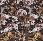 Jersey Fiori Dipinti Marrone Digitale Jersey Fiori Dipinti Marrone Digitale