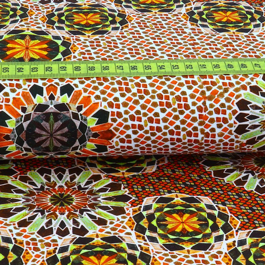 Jersey Mosaik Flower Blutorange Jersey Mosaik Flower Blutorange
