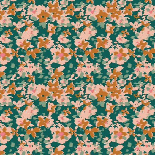 Jersey Fuzz Flowers auf Dunkelgrün Digital BIO Jersey Fuzz Flowers auf Dunkelgrün Digital BIO