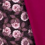 Softshell Pfingstrosen und Blätter Rose/Aubergine Digital Softshell Pfingstrosen und Blätter Rose/Aubergine Digital
