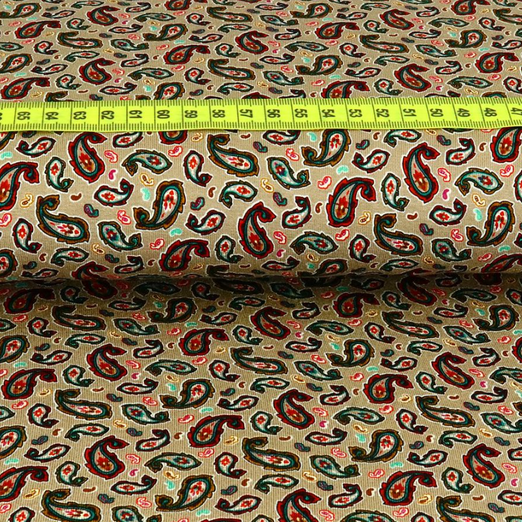 Viskose Jersey Paisley auf Beige