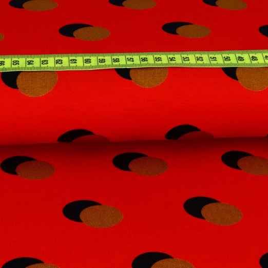 Viskose Jersey Geometric Dots Rot Viskose Jersey Geometric Dots Rot