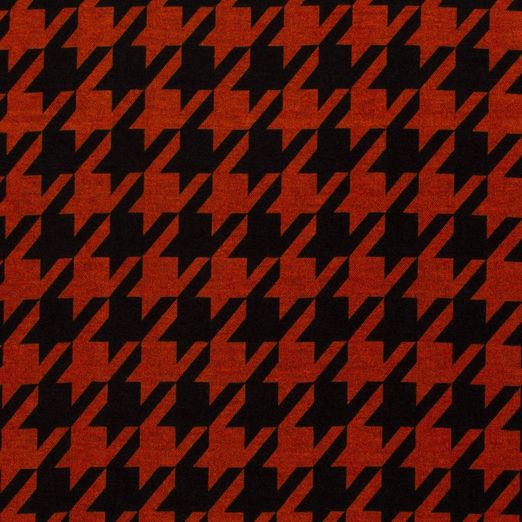 Romanit Jersey Hahnentritt Blutorange/Schwarz