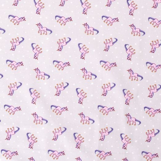 Baumwolle Sweet Unicorn auf Hellgrau