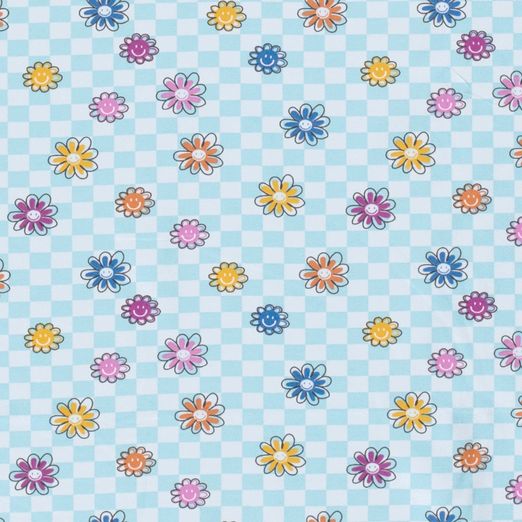 Jersey Happy Flowers auf Hellblau Jersey Happy Flowers auf Hellblau