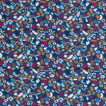 Jersey Abstrakt Jungle auf Royalblau