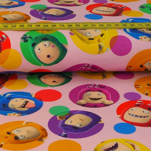 Jersey Oddbods im Kreis auf Rosa Lizenz Digital Jersey Oddbods im Kreis auf Rosa Lizenz Digital