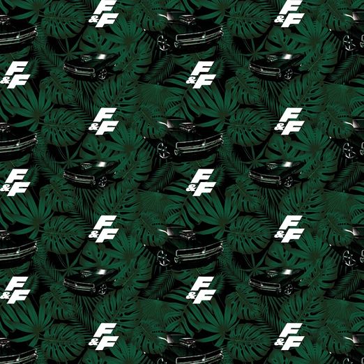 Jersey Fast & Furious Logo in Blätter Dunkelgrün Lizenz Digital