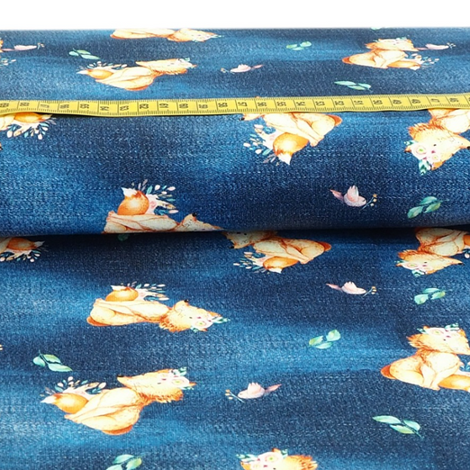 Jersey Jeansoptik Blumenfuchs Blau Digital Jersey Jeansoptik Blumenfuchs Blau Digital