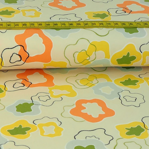 Jersey Bunte Kleckse auf Hellbeige BIO Jersey Bunte Kleckse auf Hellbeige BIO