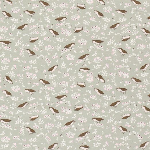 Jersey Süße Vögel auf Mint Jersey Süße Vögel auf Mint