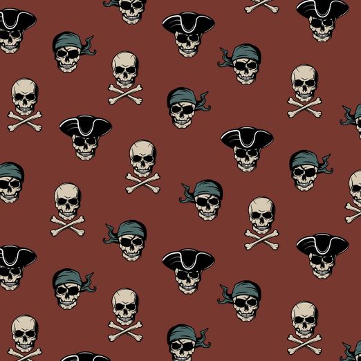 Soft Sweat Pirate Skull auf Weinrot